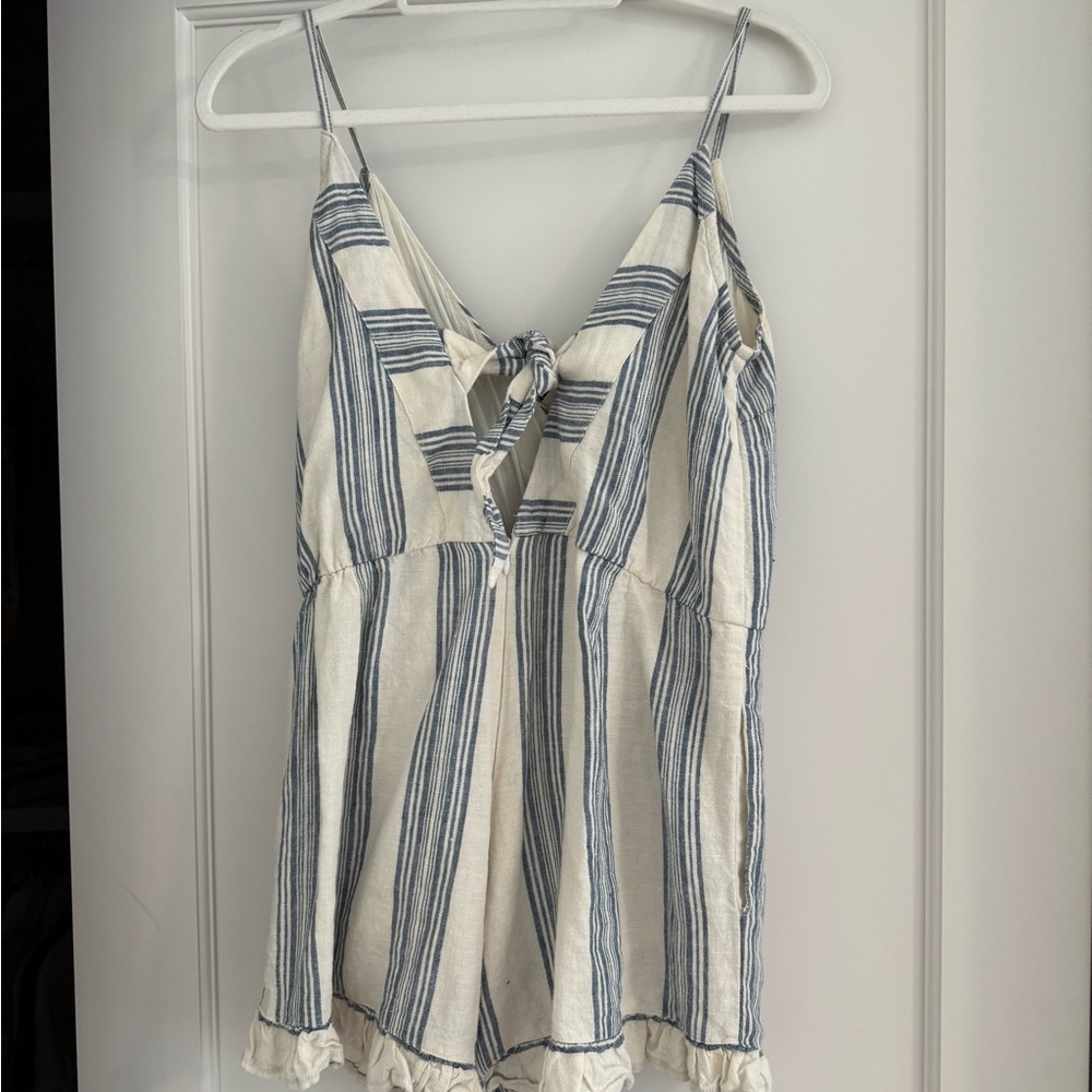 Tularosa Blue and White Striped Romper - Picture 7 of 8